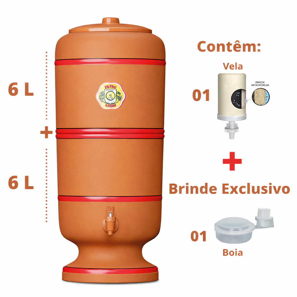 Filtro de Barro Sao Pedro - 12 litros